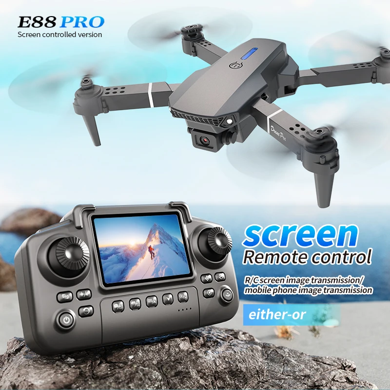 Drone Camera Wide Angle - Drone professionnel E88 PRO avec écran,