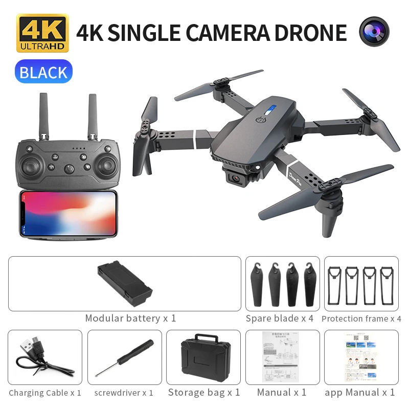 Drone Camera Wide Angle - Le Drone pliant intelligent E88 prend