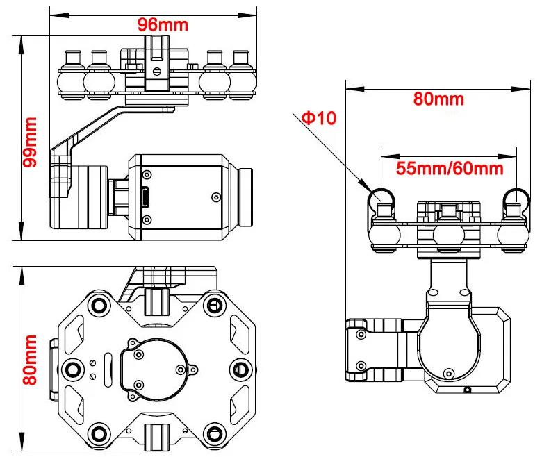 Tarot TL3T20 Gimbal 3 axes ave - Drone Camera Stabilized avis et prix